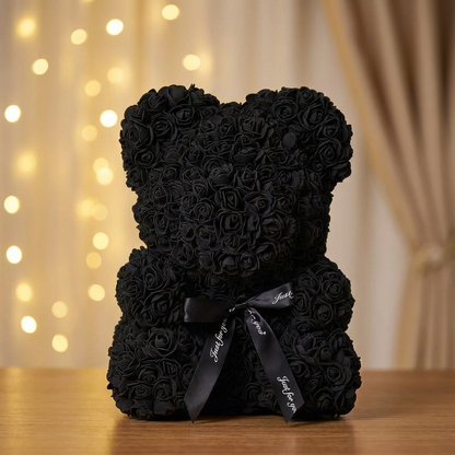 25cm Artificial Teddy Rose Flower Bear with Box Romantic Valentines Day Gift Girlfriend Women Anniversary Wedding Party Supplies